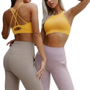 Sujetador Deportivo de Cuello Alto para Mujer, Acolchado, para Fitness, Yoga, Gimnasio, Top Corto, Logotipo Personalizado, Marca Privada, Ropa Deportiva al por Mayor - Product Image 2