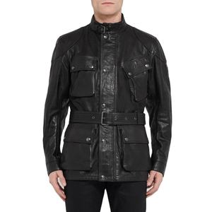 Chaqueta de cuero con cinturón ajustada, chaqueta de cuero genuino, ropa de mujer 2025, chaquetas de mujer, Vintage primavera Otoño, piel de oveja Real - Product Image 4