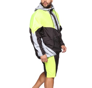 Shorts de survêtement à demi-zip de haute qualité, coupe-vent, style streetwear, vente en gros, shorts légers à capuche pour hommes - Product Image 4