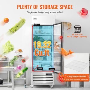Apparecchiature di refrigerazione da cucina commerciale 19.32 Cu.ft 27 \ "W frigorifero verticale in acciaio inossidabile reintegro sbrinamento automatico 4 - Product Image 4