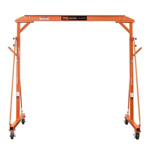 Gru a portale interamente in acciaio ad altezza regolabile, portata 8 tonnellate, blocco automatico, min. 95 pollici Altezza massima 142 pollici. Ruote Girevoli con Blocco Altezza TMG AGC - Product Image 2