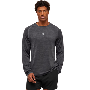 Camiseta Deportiva de Manga Larga sin Costuras para Hombre, Color Gris Oscuro, Ligera, Transpirable, para Gimnasio, Entrenamiento Atlético - Product Image 4