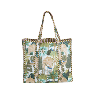 Handmade Durable Lightweight Quilted Cotton <b>Tote</b> <b>Bag</b> Tiger Print <b>Cat</b> Black Reversible Open Shoulder Shopping Beach Women Summer - Product Image 3