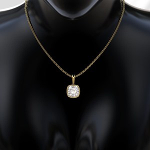 Octagon Cut Moissanite Geometric 14K <b>Gold</b> Certified <b>Pendant</b> Necklace Jewelry Gift Unisex - Product Image 1