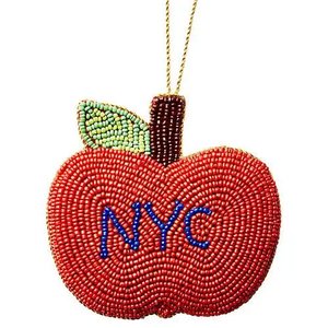 Breloque pomme perlée rouge NYC, accessoire de mode et de décoration - Product Image 1