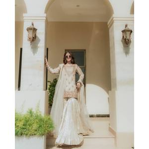 Designer Silk Salwar Kameez Suit <b>Set</b> Elegant Party Wear with Intricate Embroidery Work - Product Image 1