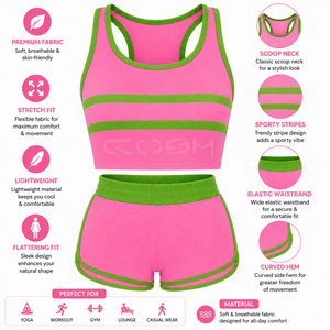 Conjunto de 2 Piezas Cosh International Sorority Sisterhood: Top Corto Ajustado y Shorts de Cintura Alta con Control de Abdomen - Product Image 6