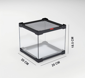 Einzel-Tür <span class=keywords><strong>Terrarium</strong></span> aus Massivglas mit Gitterdeckel, Box-Verpackung, Stapelbares Design für Baumbewohnende Reptilien & Amphibien - Product Image 1