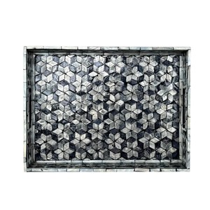 Luxury Mother of Pearl <b>Serving</b> <b>Tray</b> Handmade Inlay Shell Decorative <b>Tray</b> for Home Hotel Restaurant <b>Serving</b> and Gift Use - Product Image 2