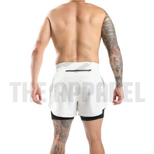 Pantalones Cortos Awrah con Logotipo Personalizado, Color Blanco Sólido, Ropa de Playa Musulmana para Hombre, Pantalones Cortos Awrah para Hombre - Product Image 3