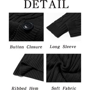 2025 hommes Cardigan pull câble tricot boutonné à manches longues coupe ajustée décontracté hiver chandails motif décoration ODM approvisionnement - Product Image 5