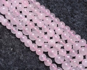 Cuentas redondas de cuarzo rosa natural de 4 mm y 10 mm, cuentas de piedras preciosas lisas, cuentas de piedra sueltas, precio al por mayor, a granel, para la fabricación de joyas. - Product Image 1