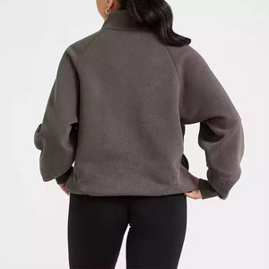 Sudadera Oversize de Mujer con Media Cremallera Transpirable para Descanso - Otoño/Invierno Tallas Grandes con Logotipo Personalizado y Cordón Ajustable en el Bajo - Product Image 3