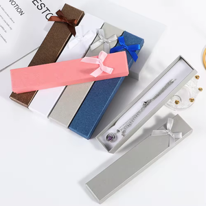 Long Rectangle and square Paper Jewelry <b>Box</b> With Satin Ribbon Bow <b>For</b> Necklace <b>Bracelet</b> Wholesale - Product Image 2