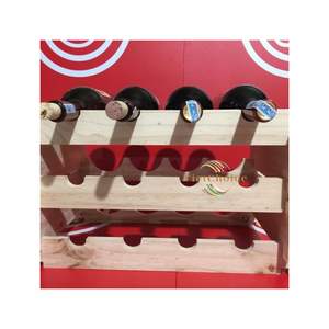 Estante para Botellas de Vino de Madera Ecológica – 3 Niveles, Capacidad para 4 Botellas, para Bar y Restaurante Vietchoice - Product Image 1