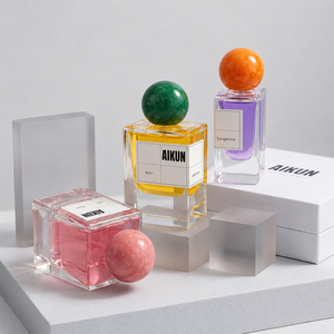 Aikun 100ml Square Glass Sticker Logo <b>Box</b> Low MOQ Fast Response Custom Scent Long Lasting Perfume Gift Set for Sellers Holidays - Product Image 1