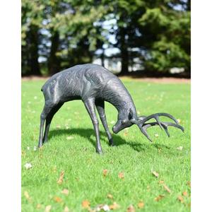 Suministros para la Organización de Eventos, Estatua de Ciervo Antigua de Tamaño Real, Escultura de Reno con Astas Grandes Hecha a Mano, Decoración Navideña - Product Image 4