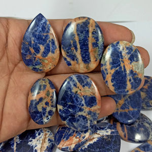 Venta al por mayor de cabujones de sodalita natural, cristales curativos de cuarzo, gemas sueltas en varias formas - Product Image 1