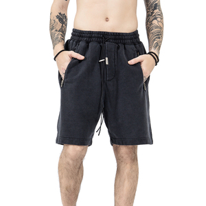 Nuevos pantalones cortos negros casuales de color sólido, de secado rápido, con cintura elástica, de corte medio, de poliéster tejido, para hacer ejercicio. - Product Image 1