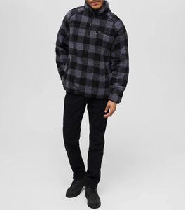 Abrigo de Primavera 2026 de Gran Venta, Chaqueta Polar de Color Sólido con Cuello Alto y Cremallera, Manga Larga Holgada, Oversize, Personalizada, de Forro Polar Sherpa para Hombre - Product Image 2