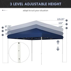 Tenda a baldacchino pop-up resistente 13x13 blu scuro con regolazione dell'altezza e borsa con ruote per il trasporto - Product Image 6
