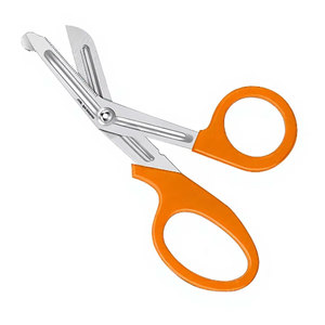 Tijeras de enfermería para traumatismos, de 5.5 pulgadas, naranjas, de acero inoxidable alemán de grado médico, para primeros auxilios, vendajes, emergencias y cirugía. - Product Image 1