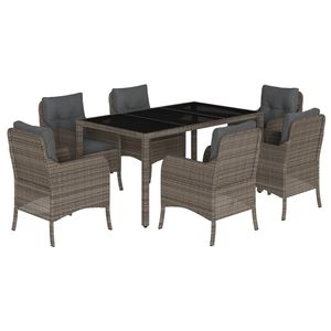 Conjunto de Comedor de Jardín de 6 Plazas en Poliratán Gris - Product Image 2