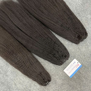 Venta al por mayor de cabello virgen vietnamita doblemente estirado, liso Yaki, cutícula alineada, sin enredos, con la misma dirección de la extensión del cabello, para tejido capilar. - Product Image 5