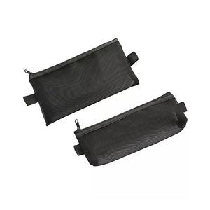 Paquete Múltiple de Bolsas de Malla Negra con Cierre y Pestañas Laterales para Almacenamiento de Viaje, Cajas Geométricas - Product Image 1
