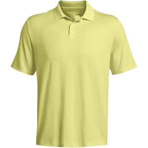 Men's Light <b>Yellow</b> Short Sleeve <b>Polo</b> <b>Shirt</b> Solid Color Oxford Woven Casual Style Regular Fit Wholesale Custom OEM Golf <b>Shirt</b> - Product Image 2