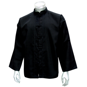 เสื้อกังฟูสีดำสำหรับผู้ชาย ผ้าฝ้าย 100% ระบายอากาศได้ดี ทรงปกติ ชุดศิลปะการต่อสู้ ไซส์ผู้ใหญ่ - Product Image 1