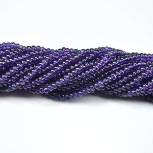 Natural Amethyst Smooth Rondelle Gemstone Beads Strands 2.5-3MM Amethyst <b>Stone</b> Loose Beads For Jewelry Making Wholesale Bulk - Product Image 2