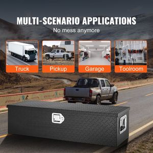 Heavy-Duty Aluminum Truck Bed <b>Tool</b> <b>Box</b> with Diamond Plate Side Handle Lock Keys <b>Storage</b> Chest <b>Box</b> with Organ Feature - Product Image 3