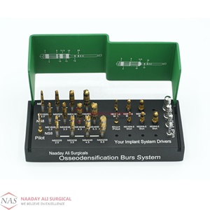 Kit de sistema de fresas manuales para oseodensificación de implantes dentales con pilotos y destornilladores, y set quirúrgico para expansión ósea - Product Image 1