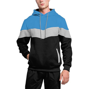 Men Cotton Tracksuit Outfit <b>Set</b> Hooded Sweatshirt Jogger Pants Casual Gym Daily Fashion Wear Style - Product Image 1