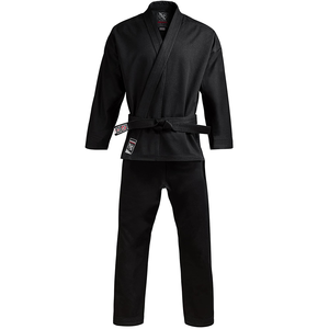 Kimono de BJJ noir pour homme, vêtements d'arts martiaux, 100% coton, coupe classique, taille adulte, style uni teint, durable - Product Image 1
