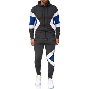 Conjunto Deportivo para Hombre con Capucha y Bloques de Color, Sudadera con Cremallera Completa y Bolsillos Laterales, Pantalones Deportivos Ajustados, Ropa de Otoño - Product Image 4