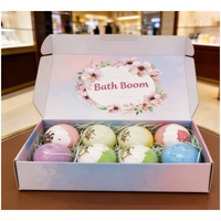 Boîte d'emballage personnalisée pour bombes de bain en matériaux recyclés avec pelliculage mat et gaufrage, boîte mystère de luxe pour sérum de soin de la peau