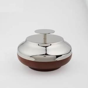 Casserole en acier inoxydable, design en treillis rond, métal poli, style chinois traditionnel, avec couvercle, diamètre 33 cm - Product Image 2