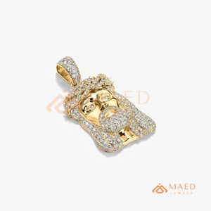 Collar de Oro de Lujo con Colgante de Cabeza de Jesús de Moissanita, Estilo Hip Hop, Joyería Religiosa Iced Out para Hombres y Mujeres - Product Image 6