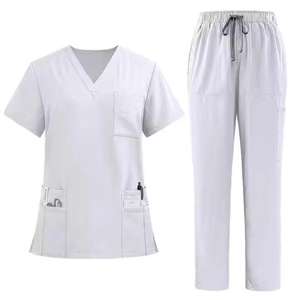 Uniformes Médicos de Alta Calidad con Logotipo Personalizado, Conjuntos de Uniformes de Enfermería con Bolsillos Elásticos, Tela de Lona - Product Image 2