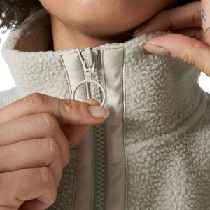 Sweat-shirt léger en polaire Sherpa pour femme, col montant, logo sur le devant, respirant, écologique, vêtement d'hiver, tissu doux - Product Image 5