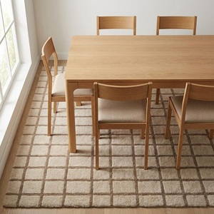 Tapis à carreaux moderne, tissé à la main, doux et moelleux, antidérapant, pour salon, chambre, bureau, hôtel, décoration - Product Image 2