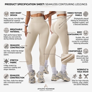 Gym Sport Leggings Women Fitness High Waist <b>Tummy</b> <b>Control</b> Breathable Eco-Friendly Quick Dry Seamless Yoga Pants Workout Scrunch - Product Image 5