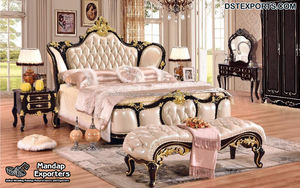 Lit de designer de luxe rond moderne en teck massif sculpté à la main de qualité supérieure, taille personnalisée, couleur personnalisée - Product Image 3