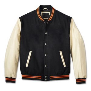 Chaqueta Varsity para Hombre, Color Morado con Bloques de Color, Bordada, Cuello Alto, Casual, 100% Lana, Transpirable, Lona de 240g, Largo Regular - Product Image 2