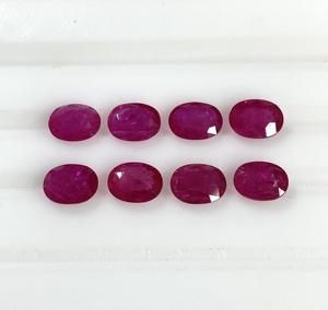 Mejor Precio, Rubí de Mozambique 100% Natural, Calentado, Corte Ovalado Calibrado de 4x5mm, Color Rojo Rosado, Gema Suelta para Joyería - Product Image 2
