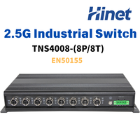 Switch Ethernet 2.5G EN50155 de 8 Puertos M12, No Administrado, Resistente IP40, PoE Opcional, SNMP, QoS, 40Gbs, Amplio Rango de Temperatura -40~75C, Red Industrial