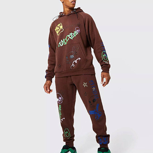 Conjunto Deportivo Informal Sublimado al por Mayor, 100% Poliéster, Sudadera con Capucha, Conjunto Deportivo Unisex, Sudaderas con Capucha, Chándal para Hombre, Logotipo Personalizado - Product Image 5