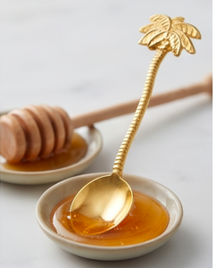Juego de cucharas con diseño tropical dorado, con mango de palma, maíz y piña, cubiertos novedosos para servir en fiestas - Product Image 5